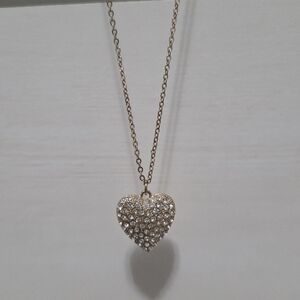 Layered Sparkling Gold Heart Necklace
